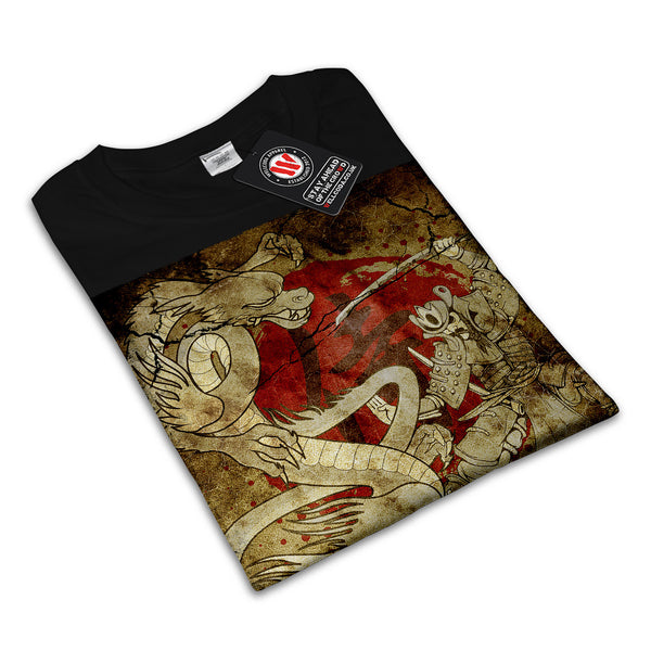 Samurai Dragon Clash Mens T-Shirt