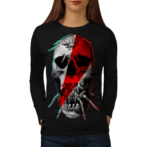 Skull Horror Zombie Womens Long Sleeve T-Shirt