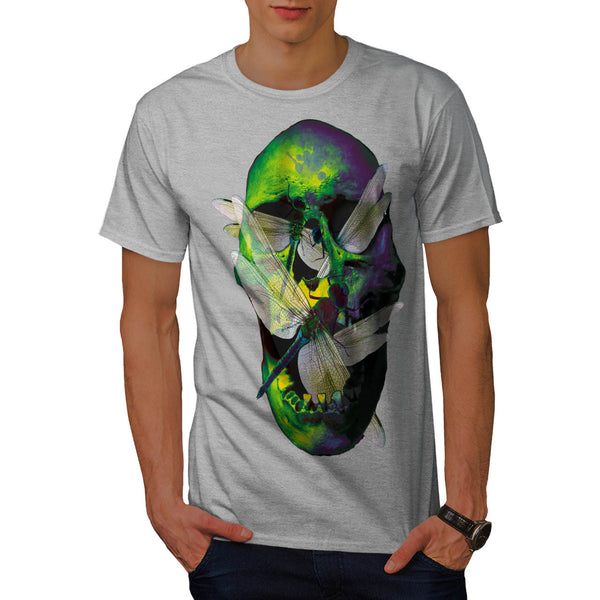 Skull Glow Acid Art Mens T-Shirt