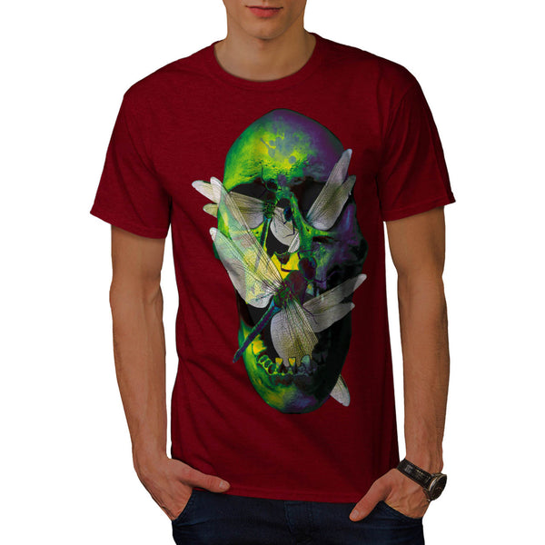 Skull Glow Acid Art Mens T-Shirt