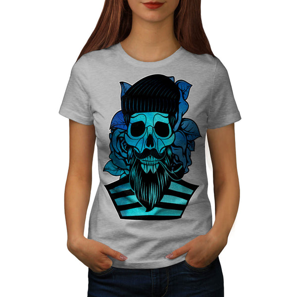 Skull Zombie Hipster Womens T-Shirt