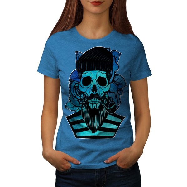 Skull Zombie Hipster Womens T-Shirt