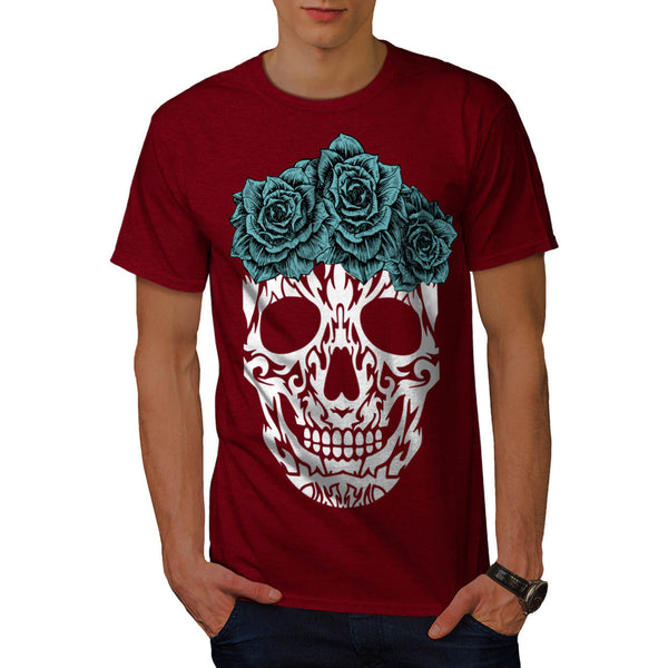 Skull Rose Tribal Mens T-Shirt