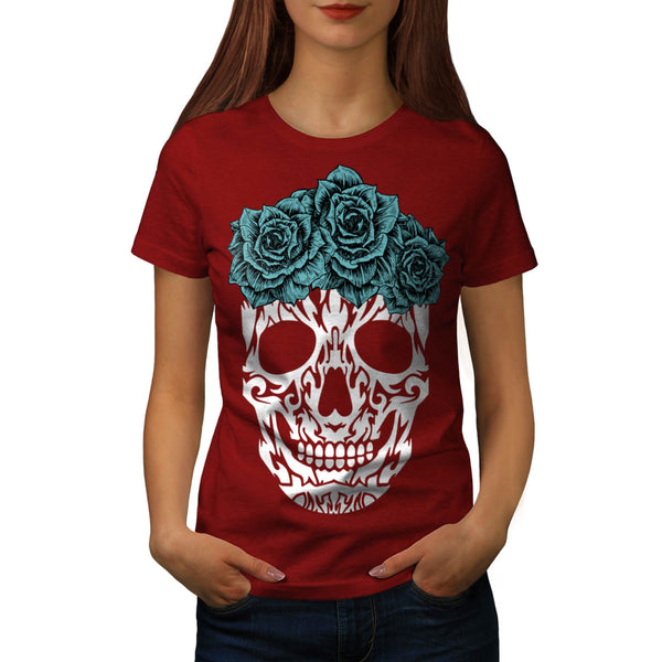 Skull Rose Tribal Womens T-Shirt