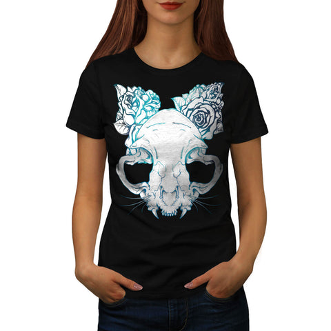 SKull Rose Beast Art Womens T-Shirt