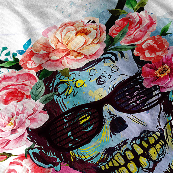 Skull Flower Zombie Mens T-Shirt