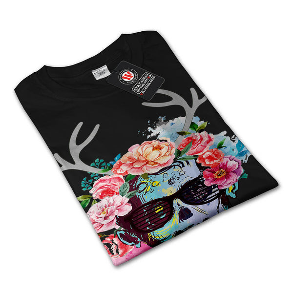 Skull Flower Zombie Womens Long Sleeve T-Shirt