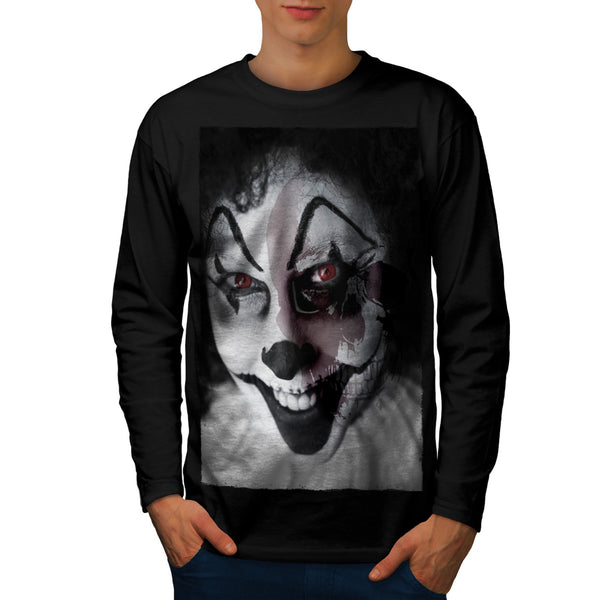 Halloween Clown Face Mens Long Sleeve T-Shirt