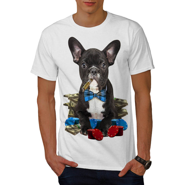 Pug Dog Poker Player Mens T-Shirt