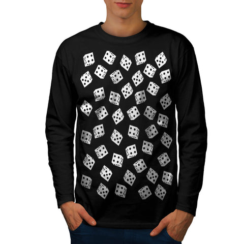 Lucky Dice Pattern Mens Long Sleeve T-Shirt