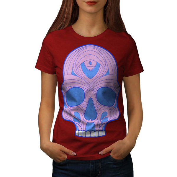 Skull Sugar Acid Art Womens T-Shirt