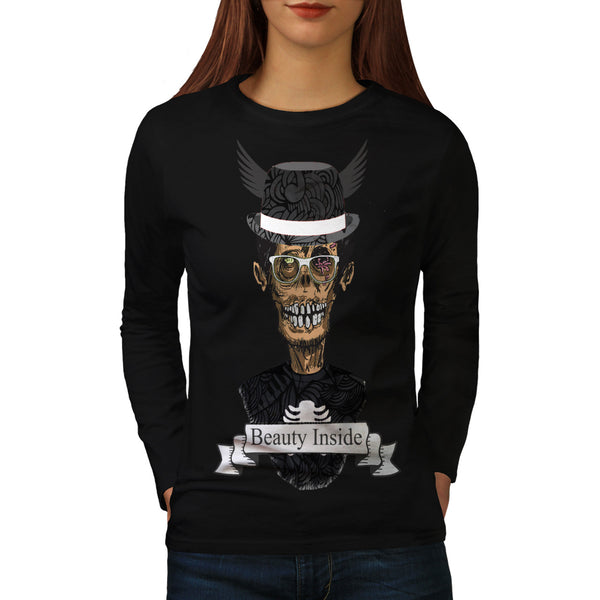 Zombie Beauty Inside Womens Long Sleeve T-Shirt