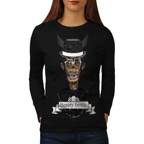 Zombie Beauty Inside Womens Long Sleeve T-Shirt