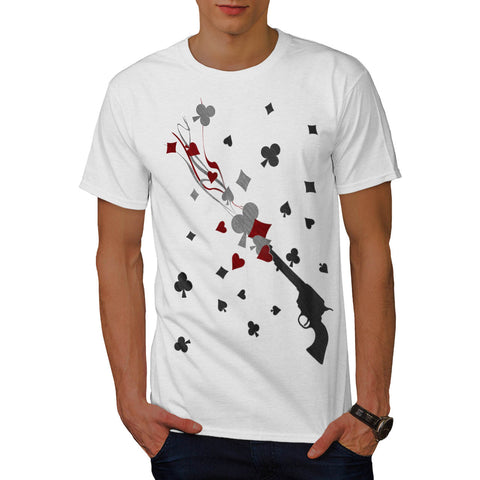 Card Shape Gunshot Mens T-Shirt