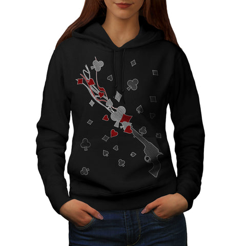 Card Shape Gunshot Womens Hoodie