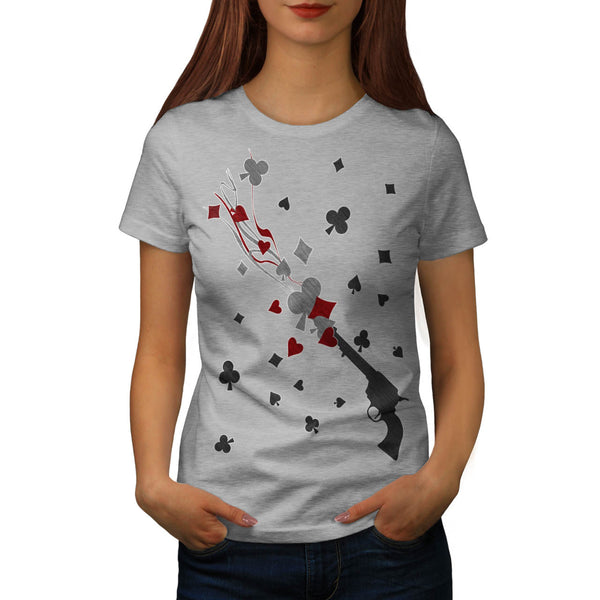 Card Shape Gunshot Womens T-Shirt
