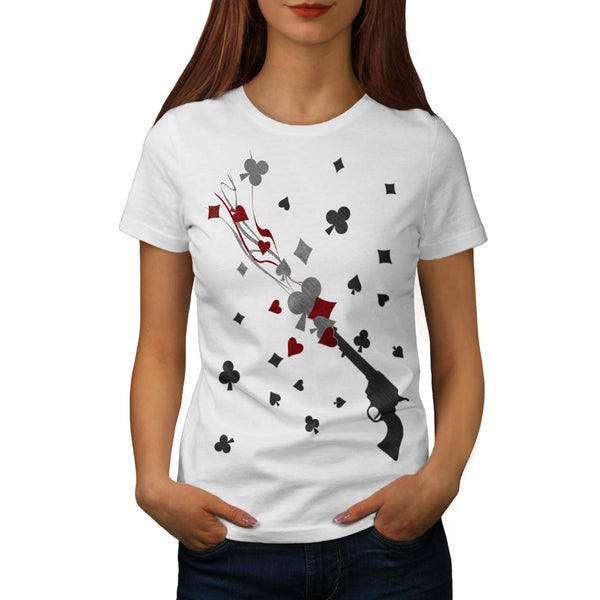 Card Shape Gunshot Womens T-Shirt
