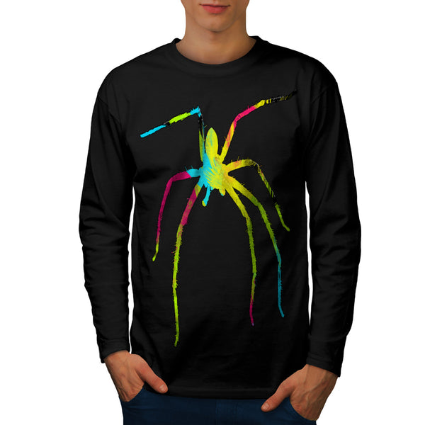 Vibrant Color Spider Mens Long Sleeve T-Shirt