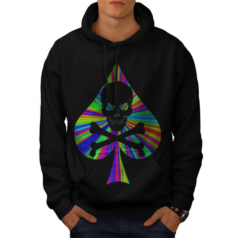 Groovy Skull Spade Mens Hoodie