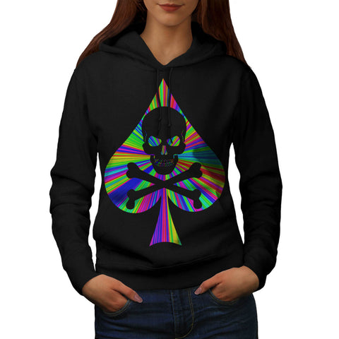 Groovy Skull Spade Womens Hoodie