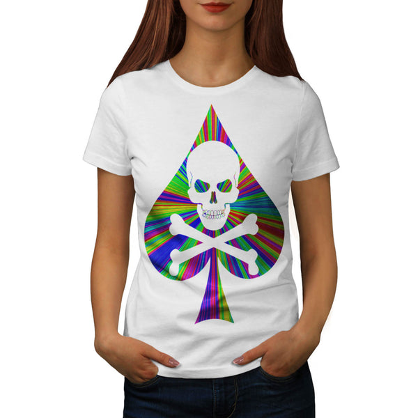 Groovy Skull Spade Womens T-Shirt