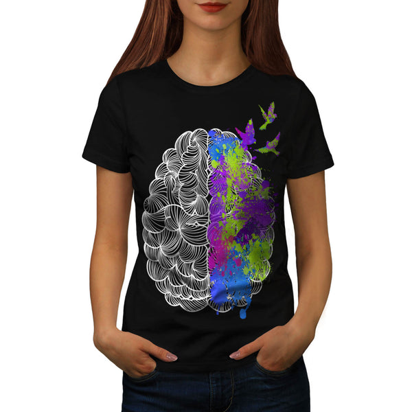 Colorful Brain Art Womens T-Shirt