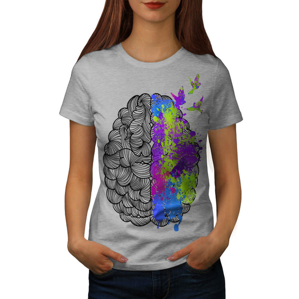 Colorful Brain Art Womens T-Shirt