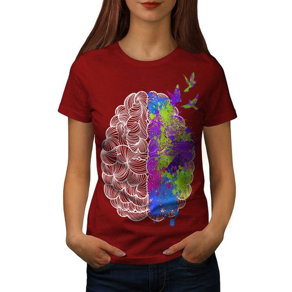 Colorful Brain Art Womens T-Shirt