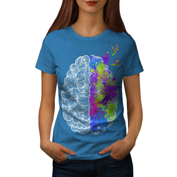 Colorful Brain Art Womens T-Shirt