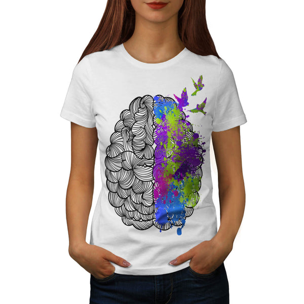 Colorful Brain Art Womens T-Shirt