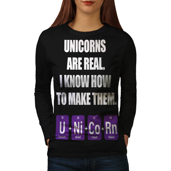 Unicorn Formula Fun Womens Long Sleeve T-Shirt