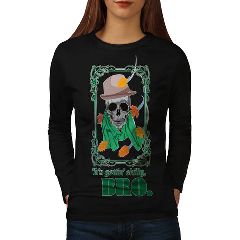 Skull Hipster Street Womens Long Sleeve T-Shirt