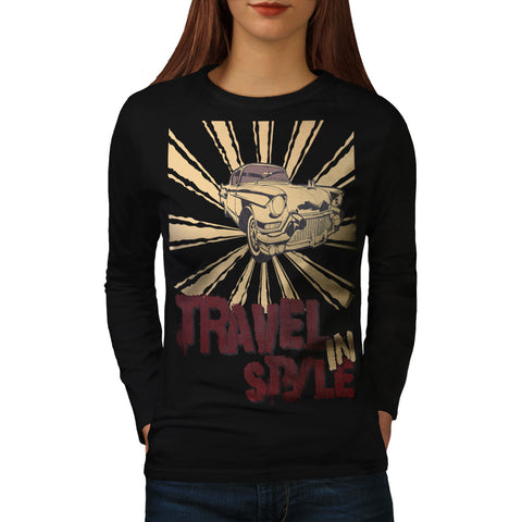 Travel In Style Car Womens Long Sleeve T-Shirt