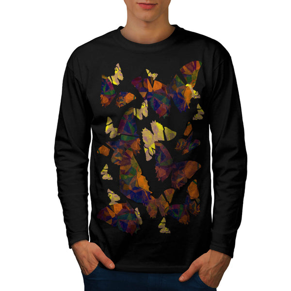 Butterfly Cubism Art Mens Long Sleeve T-Shirt