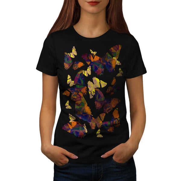 Butterfly Cubism Art Womens T-Shirt