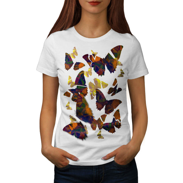 Butterfly Cubism Art Womens T-Shirt