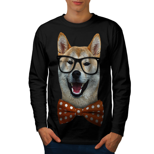 Smart Shiba Inu Dog Mens Long Sleeve T-Shirt