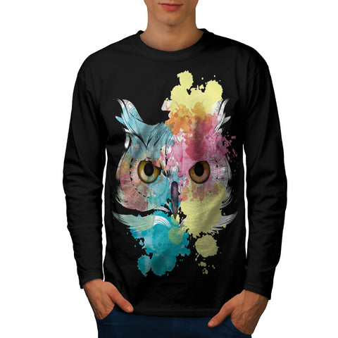 Fantasy Animal Owl Mens Long Sleeve T-Shirt