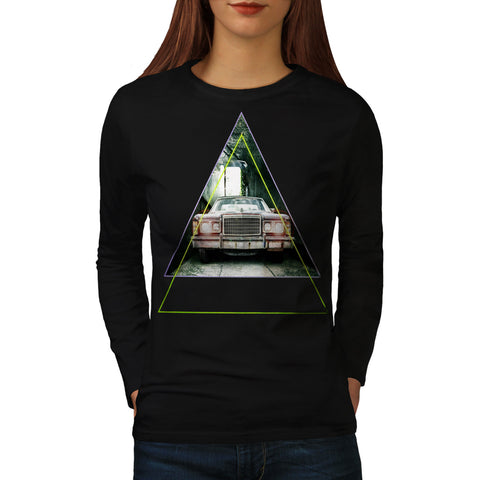 Vintage Triangle Car Womens Long Sleeve T-Shirt