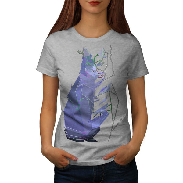 Mysterious Cat Shape Womens T-Shirt