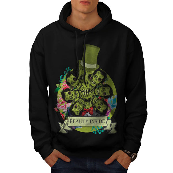 Beauty Inside Zombie Mens Hoodie