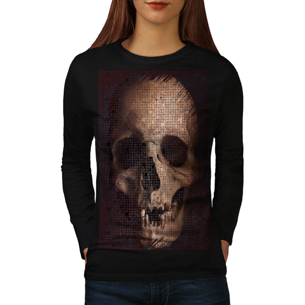 Skull Devil Eyes Art Womens Long Sleeve T-Shirt