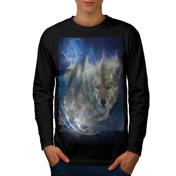 Animal Wolf Galaxy Mens Long Sleeve T-Shirt