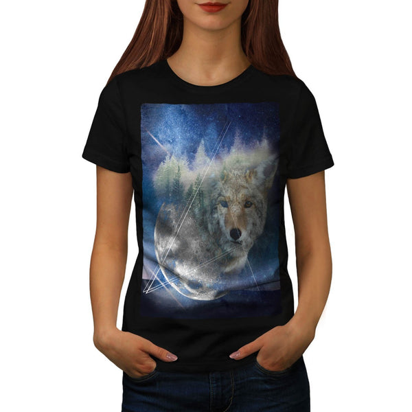 Animal Wolf Galaxy Womens T-Shirt