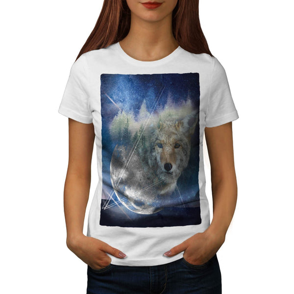 Animal Wolf Galaxy Womens T-Shirt
