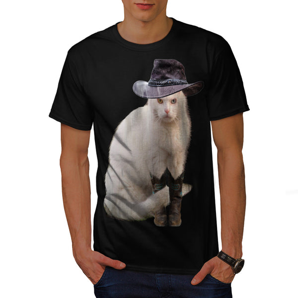 Cowboy Boot Kitty Mens T-Shirt
