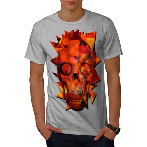 Abstract Flame Skull Mens T-Shirt