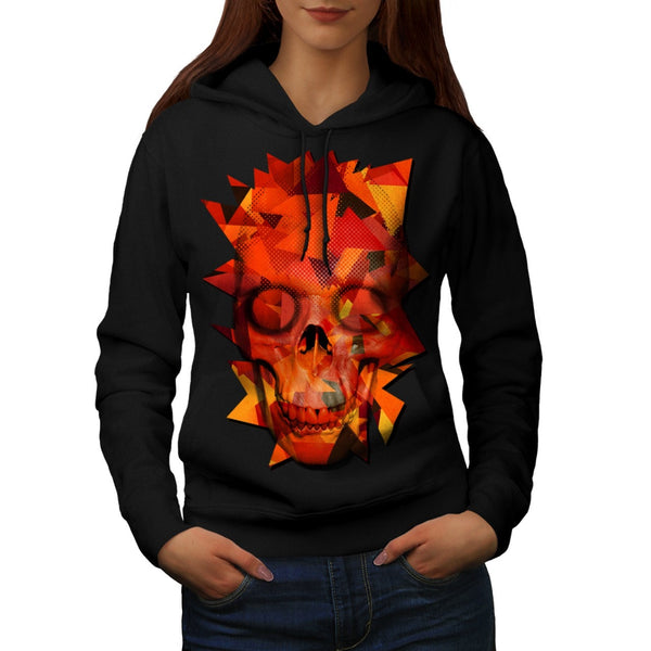 Abstract Flame Skull Womens Hoodie