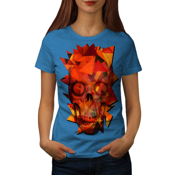 Abstract Flame Skull Womens T-Shirt