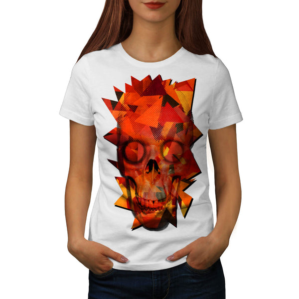 Abstract Flame Skull Womens T-Shirt